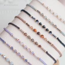 將圖片載入圖庫檢視器 3mm Natural stone Hand strap with Swarovski <17 colors>