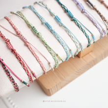 將圖片載入圖庫檢視器 Crushed Natural stone Hand strap with double colors weaving <14 colors>