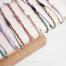 將圖片載入圖庫檢視器 Crushed Natural stone Hand strap with double colors weaving <14 colors>
