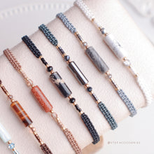 將圖片載入圖庫檢視器 Long Natural stone Hand strap with Japanese glass beads <15 colors>