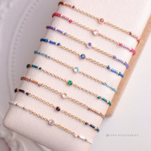將圖片載入圖庫檢視器 Zircon Hand strap with Gold Chain and Japanese glass beads <9 colors>