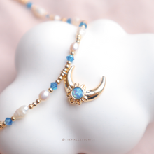 將圖片載入圖庫檢視器 Opal Moon Choker with Freshwater pearls and Swarovski <2 colors>
