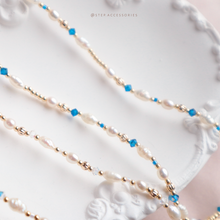 將圖片載入圖庫檢視器 Opal Moon Choker with Freshwater pearls and Swarovski <2 colors>