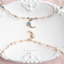 將圖片載入圖庫檢視器 Opal Moon Choker with Freshwater pearls and Swarovski <2 colors>