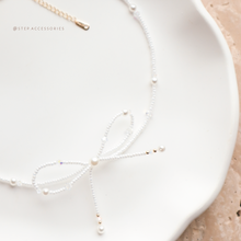 將圖片載入圖庫檢視器 Ribbon Choker with Japanese glass beads and Swarovski