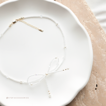 將圖片載入圖庫檢視器 Ribbon Choker with Japanese glass beads and Swarovski