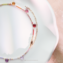 將圖片載入圖庫檢視器 Shinny rainbow glass drops choker with Swarovski and Japanese glass beads