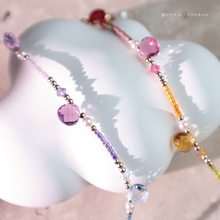 將圖片載入圖庫檢視器 Shinny rainbow glass drops choker with Swarovski and Japanese glass beads