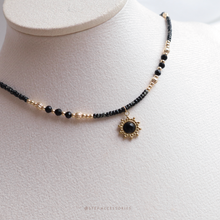 將圖片載入圖庫檢視器 **黑瑪瑙**強大的護身符~Ethnic Pendant Choker with Natural stone and Japanese glass beads/Ethnic Natural stone Bracelet