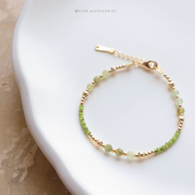 將圖片載入圖庫檢視器 **芥末石,橄欖石**增強信心與創造力~Ethnic Pendant Choker with Natural stone and Japanese glass beads/Ethnic Natural stone Bracelet