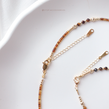 將圖片載入圖庫檢視器 **虎眼石**增加勇氣,自信,決斷力,財富運~Ethnic Pendant Choker with Natural stone and Japanese glass beads/Ethnic Natural stone Bracelet