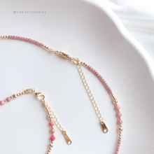 將圖片載入圖庫檢視器 **紅紋石,帝王松**提升愛情運勢~Ethnic Pendant Choker with Natural stone and Japanese glass beads/Ethnic Natural stone Bracelet