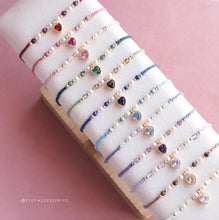 將圖片載入圖庫檢視器 Zircon Heart hand strap with Natural stone and glass pearls <12 colors>