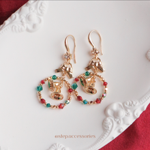 將圖片載入圖庫檢視器 Christmas Ribbon earrings with bells