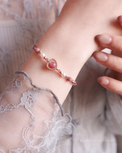 將圖片載入圖庫檢視器 **波斯玉 & 紅紋石**Natural stone Heart Bracelet with Swarovski and Freshwater pearls