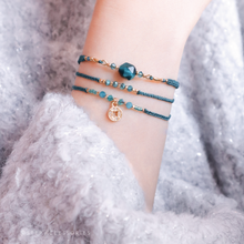 將圖片載入圖庫檢視器 *$銅錢天然石招財手繩$*Zircon New Year Coin Hand strap with Natural stone and Swarovski <13 colors>