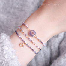 將圖片載入圖庫檢視器 *$銅錢天然石招財手繩$*Zircon New Year Coin Hand strap with Natural stone and Swarovski <13 colors>