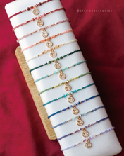 將圖片載入圖庫檢視器 *$銅錢天然石招財手繩$*Zircon New Year Coin Hand strap with Natural stone and Swarovski <13 colors>