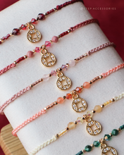 將圖片載入圖庫檢視器 *$銅錢天然石招財手繩$*Zircon New Year Coin Hand strap with Natural stone and Swarovski <13 colors>