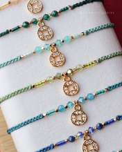 將圖片載入圖庫檢視器 *$銅錢天然石招財手繩$*Zircon New Year Coin Hand strap with Natural stone and Swarovski <13 colors>