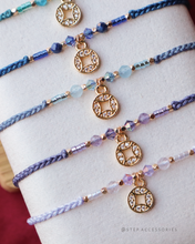 將圖片載入圖庫檢視器 *$銅錢天然石招財手繩$*Zircon New Year Coin Hand strap with Natural stone and Swarovski <13 colors>