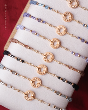 將圖片載入圖庫檢視器 ~*閃閃銅錢招財手繩~*New Year Coin Hand strap with Swarovski and Japanese glass beads<15 colors>