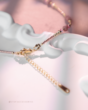 將圖片載入圖庫檢視器 *紅紋石*Natural stone Heart Pendants Choker with Swarovski and Japanese glass beads
