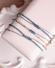 將圖片載入圖庫檢視器 *Bear&Star紫金砂* Gray blue Handstrap set with Swarovski