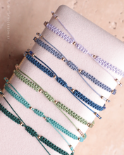將圖片載入圖庫檢視器 Little square Natural stone hand strap with Japanese glass beads <green/navy/blue/purple>