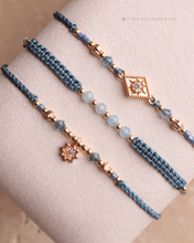 將圖片載入圖庫檢視器 ✴︎♦︎海藍寶♦︎✴︎Rhombus Star Dusty Blue Handstrap set with Natural stone and Swarovski