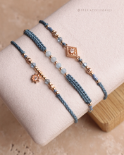 將圖片載入圖庫檢視器 ✴︎♦︎海藍寶♦︎✴︎Rhombus Star Dusty Blue Handstrap set with Natural stone and Swarovski