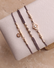 將圖片載入圖庫檢視器 ✴︎♦︎茶晶♦︎✴︎Rhombus Star Wood Handstrap set with Natural stone and Swarovski