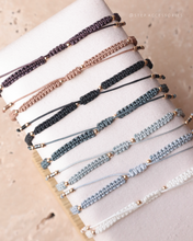 將圖片載入圖庫檢視器 6mm Natural stone Hand strap with Japanese glass beads <brown/black/gray/white>