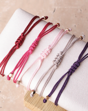 將圖片載入圖庫檢視器 4mm Natural stone double Hand strap with glass beads <red, pink, dusty, purple>