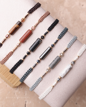 將圖片載入圖庫檢視器 Long Natural stone Hand strap with Japanese glass beads <brown, khaki, black, gray, white>