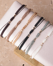 將圖片載入圖庫檢視器 Three Flat Natural stone with Japanese glass beads hand strap <brown, khaki, yellow, black, gray, white>