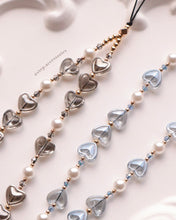 將圖片載入圖庫檢視器 ₊˚⊹♡ Heart glass beads Phone strap with Glass pearls <2 colors> ₊˚⊹♡