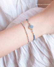 將圖片載入圖庫檢視器 Flower Natural stone Hand strap with glass pearls and Swarovski <navy,midnight,blue,sky>