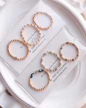 將圖片載入圖庫檢視器 Glass beads/ Swarovski Ring set with Japanese glass beads <pink, black>