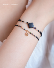 將圖片載入圖庫檢視器 Flower Natural stone Hand strap with glass pearls and Swarovski <brown,yellow,black.white>