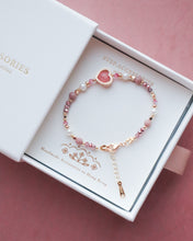 將圖片載入圖庫檢視器 **波斯玉 & 紅紋石**Natural stone Heart Bracelet with Swarovski and Freshwater pearls