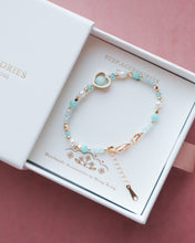 將圖片載入圖庫檢視器 **天河石**Natural stone Heart Bracelet with Swarovski and Freshwater pearls