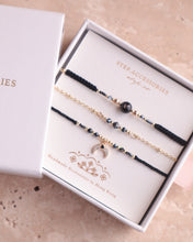 將圖片載入圖庫檢視器 *Black Moon金運石* Black Handstrap set with Swarovski and Japanese glass beads