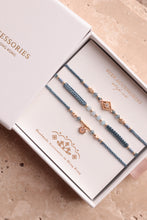 將圖片載入圖庫檢視器 ✴︎♦︎海藍寶♦︎✴︎Rhombus Star Dusty Blue Handstrap set with Natural stone and Swarovski