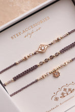 將圖片載入圖庫檢視器 ✴︎♦︎茶晶♦︎✴︎Rhombus Star Wood Handstrap set with Natural stone and Swarovski