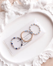 將圖片載入圖庫檢視器 Mini Square Natural stone Ring set with Japanese glass beads and glass beads <navy,gray>