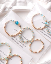 將圖片載入圖庫檢視器 Natural stone Ring set with Japanese glass beads and Czech glass beads <blue, lake, mint>