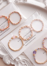 將圖片載入圖庫檢視器 Natural stone Ring set with Japanese glass beads and Czech glass beads <orange, pink, purple>
