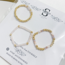 將圖片載入圖庫檢視器 Natural Stone ring set with Japanese glass beads<5 colors>