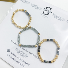 將圖片載入圖庫檢視器 Natural Stone ring set with Japanese glass beads<5 colors>